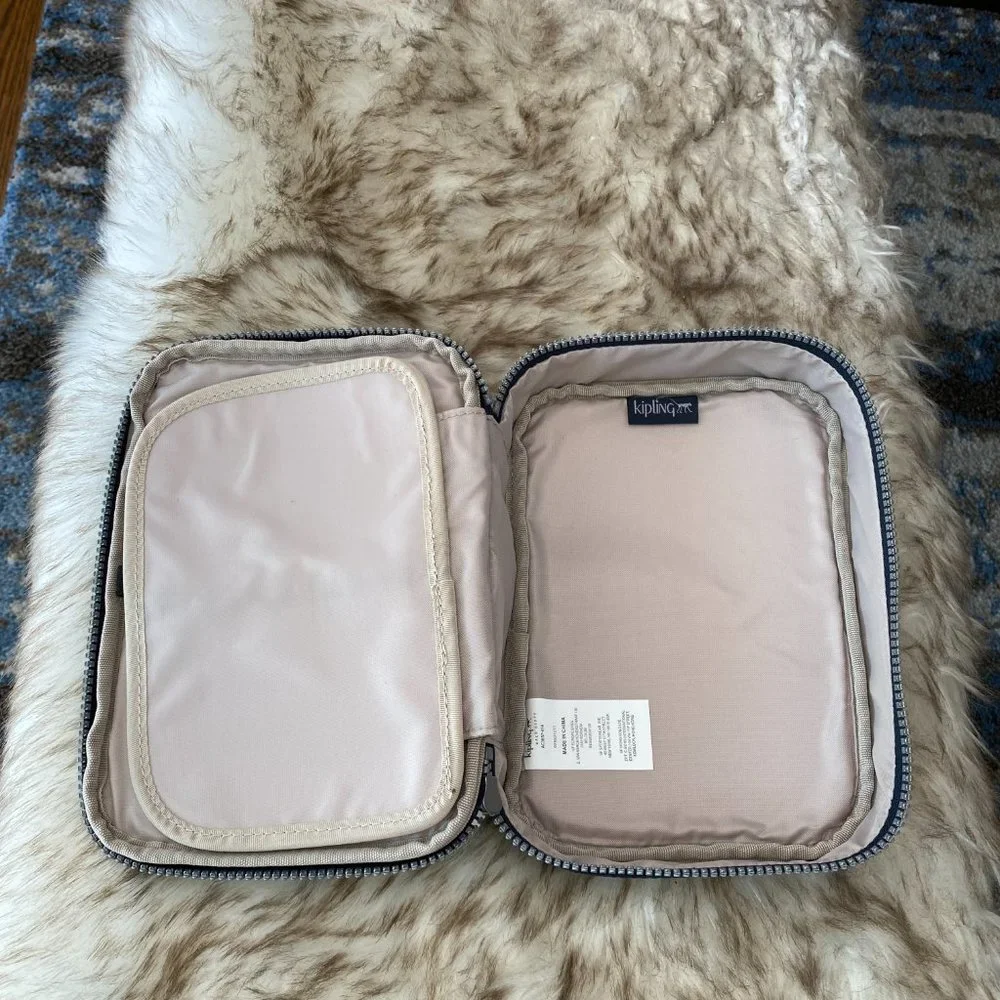 NWT Kipling 100 Pens Printed Case Cosmetic Bag